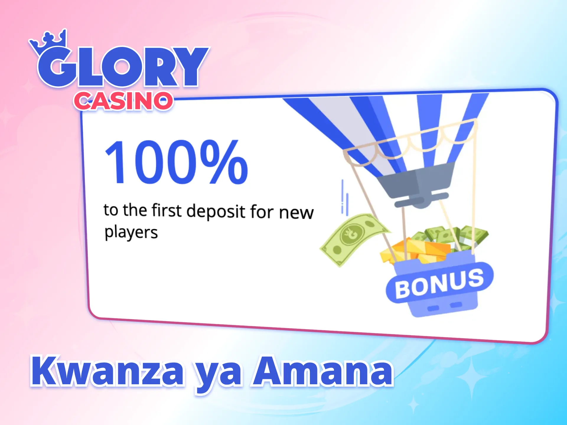 Fungua akaunti upate bonasi ya Glory Casino sasa.