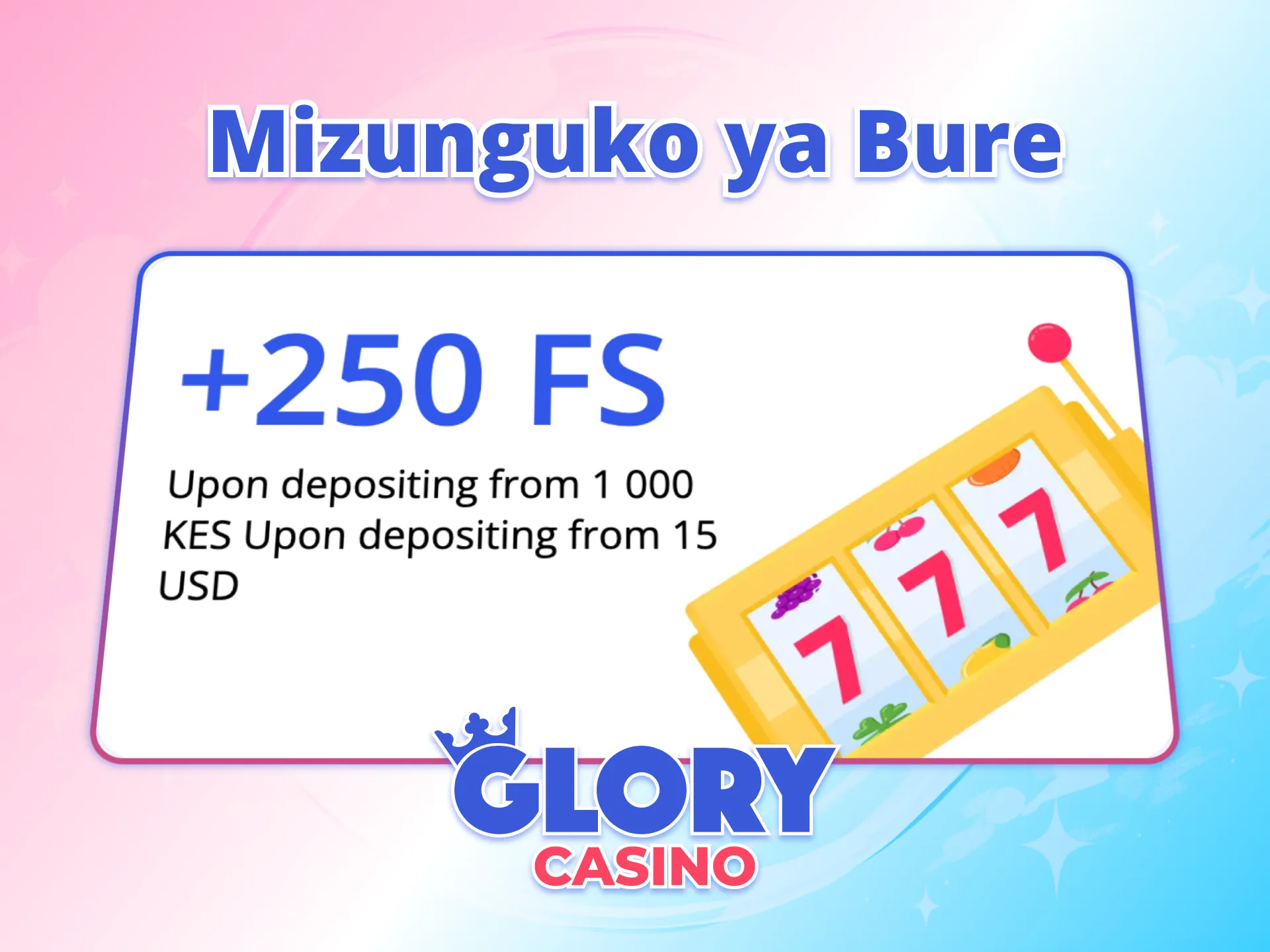 Furahia mizunguko ya bure na ushinde Glory Casino.