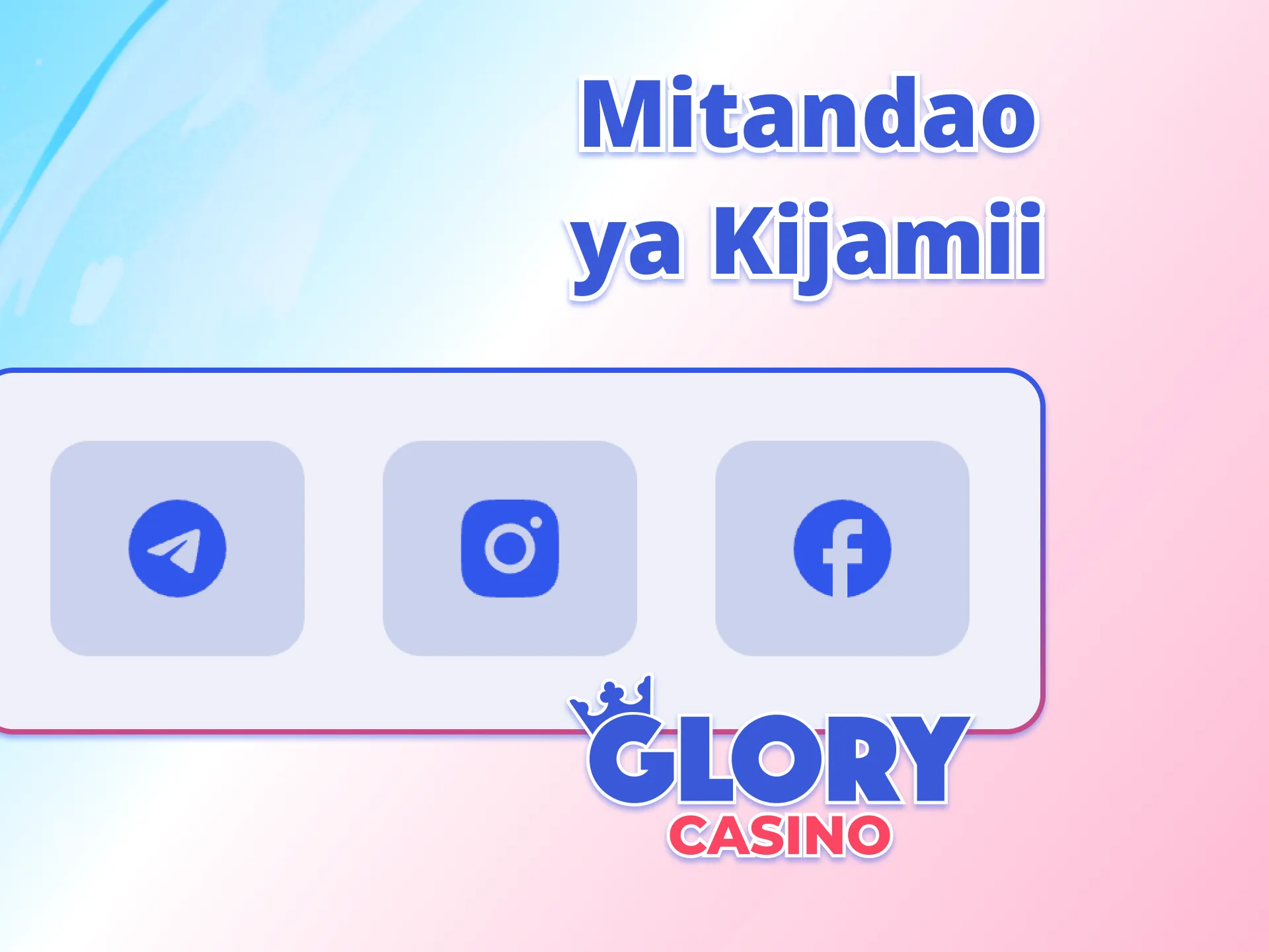 Fuata Glory Casino mtandaoni na ushinde zawadi.