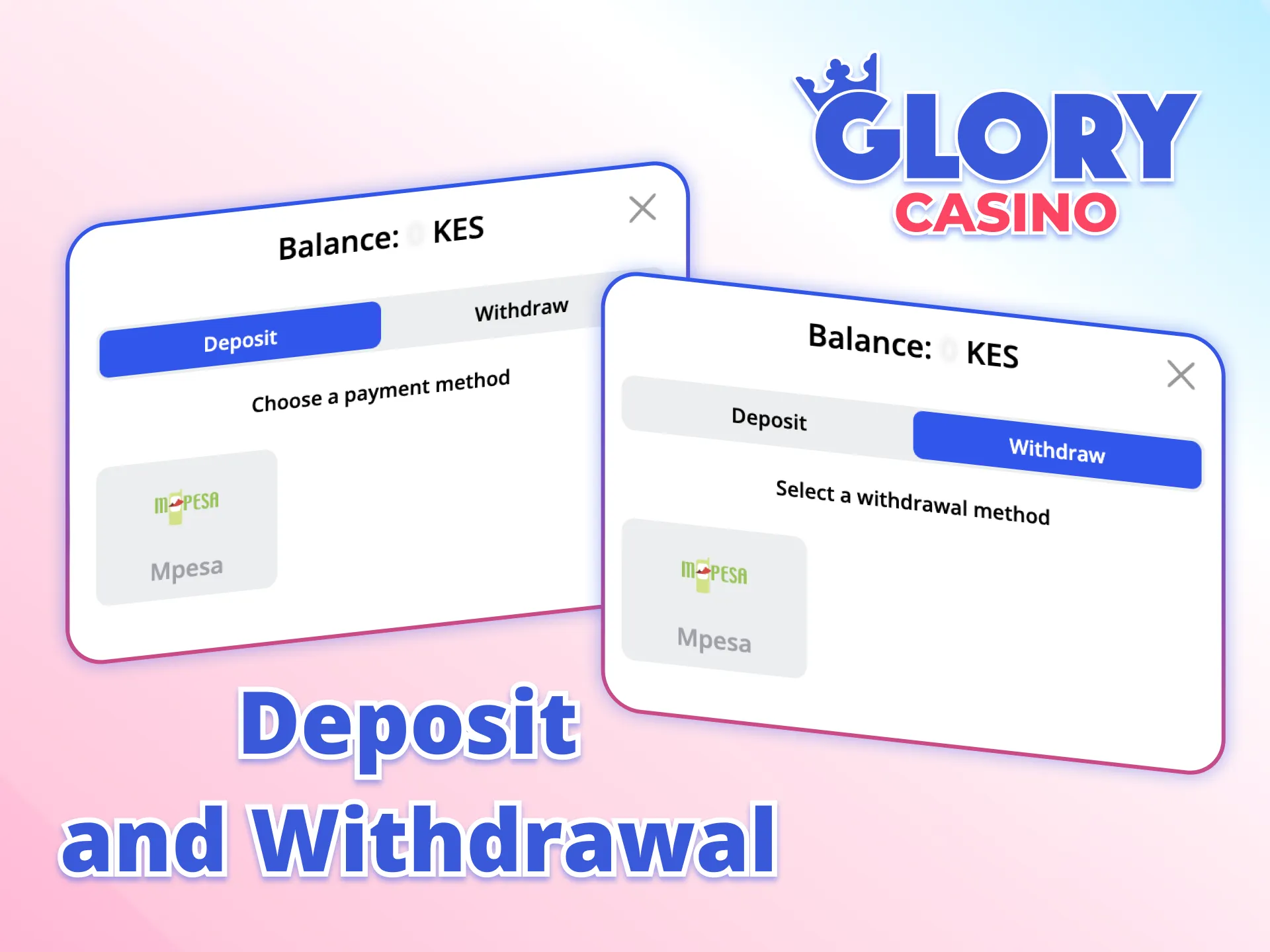 Deposit, play, and cash out at Glory Casino.