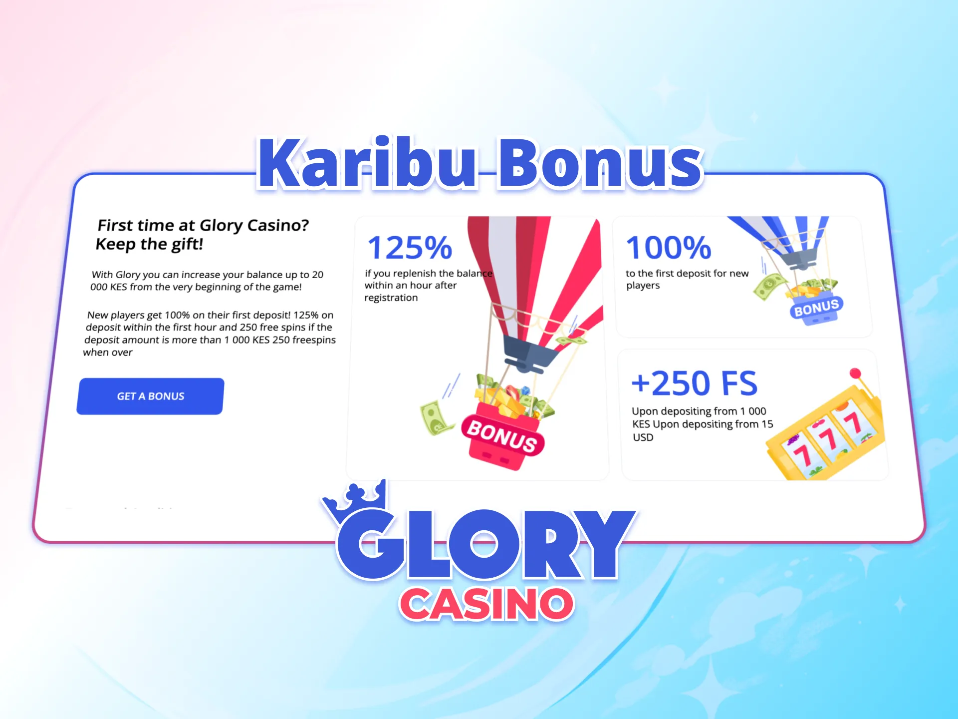 Pata bonasi kubwa ya kukaribishwa Glory Casino.