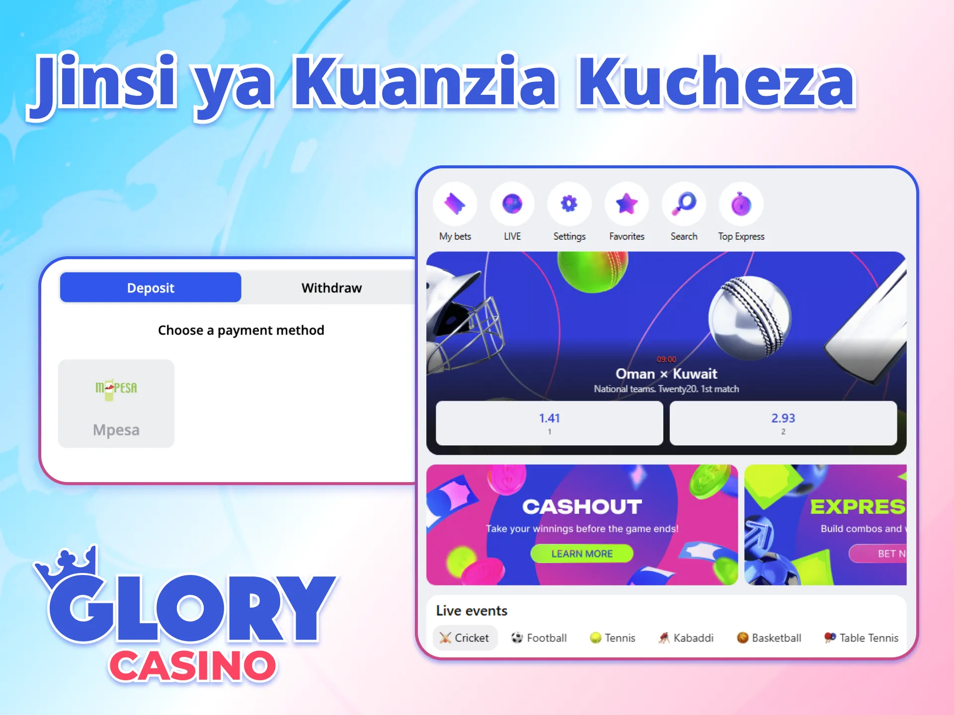 Wachezaji wa Kenya huanza kucheza kwa urahisi kwenye Glory Casino.