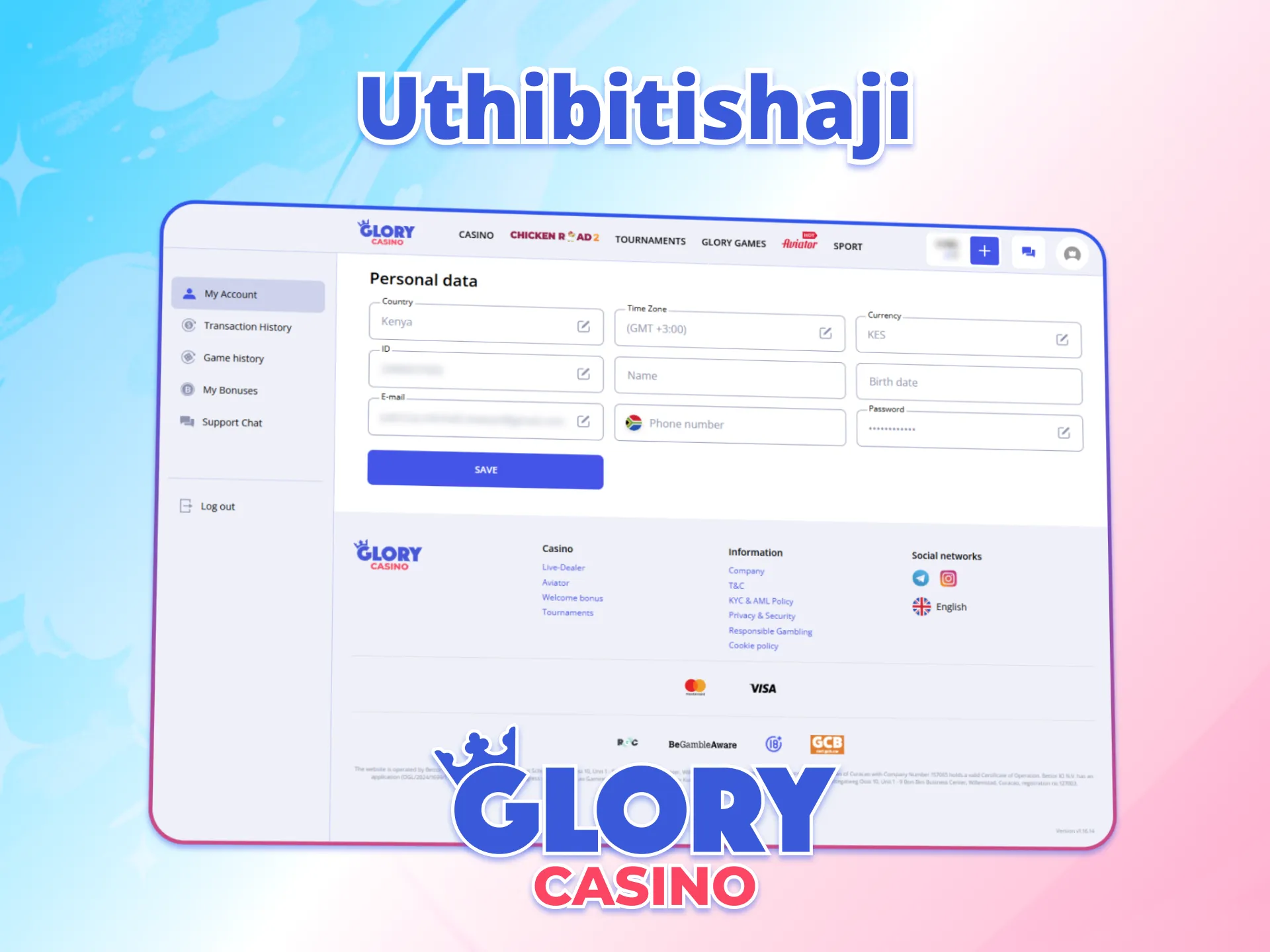 Uhakiki wa akaunti kwenye Glory Casino unalinda wachezaji wa Kenya.