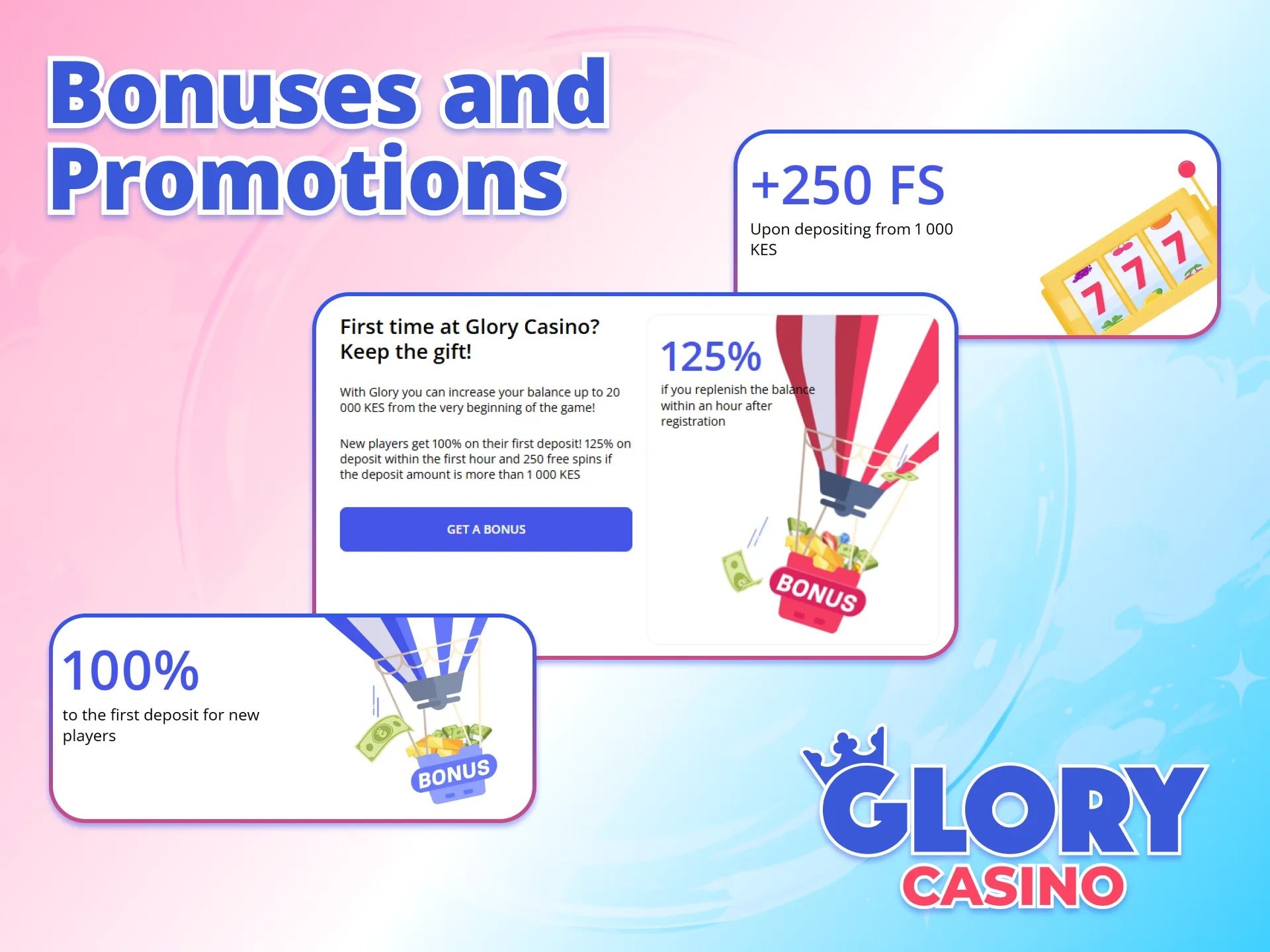 Glory Casino bonuses and promotions attract many players in Kenya.