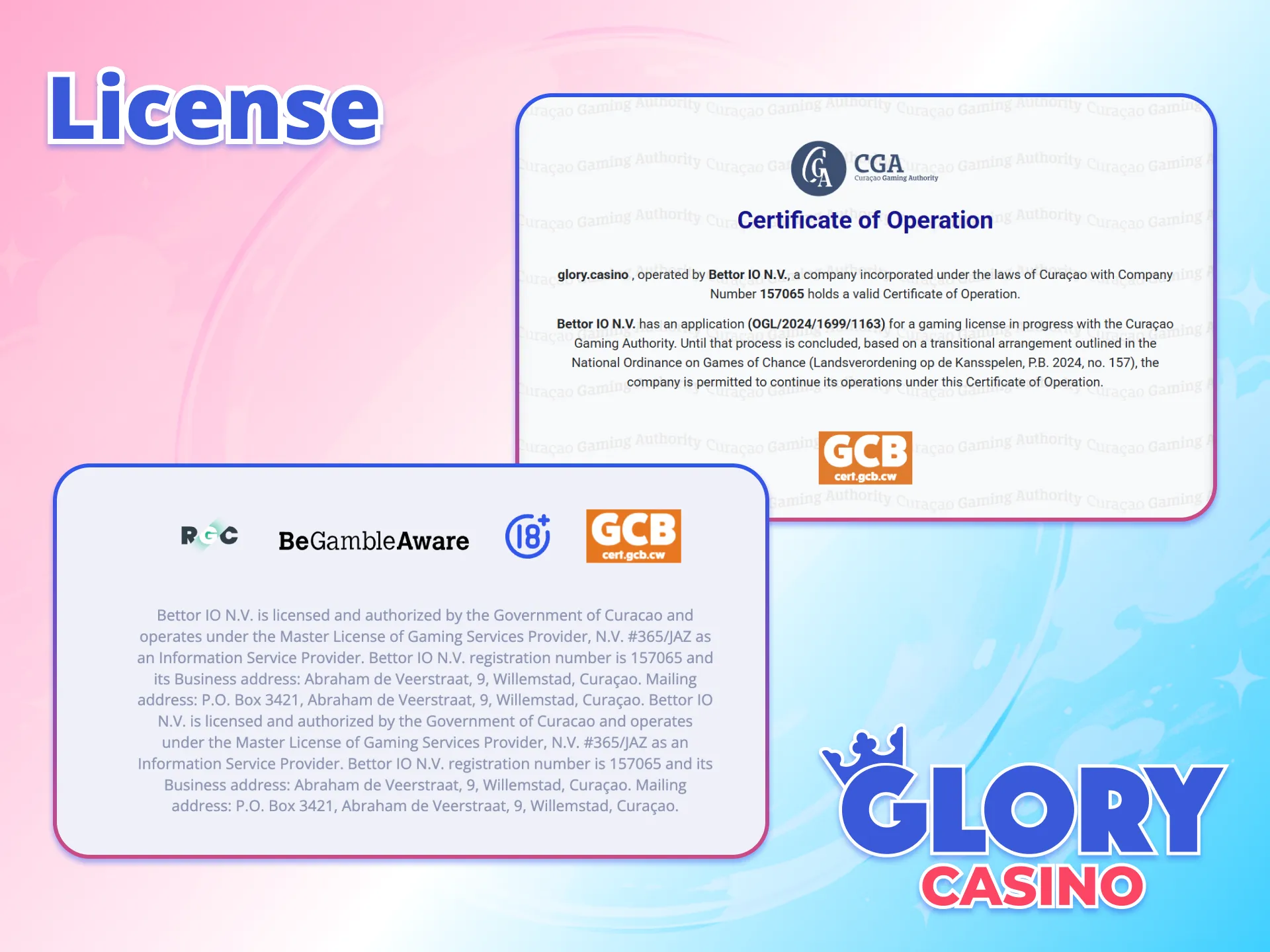 Glory Casino holds a valid license ensuring safe play in Kenya.