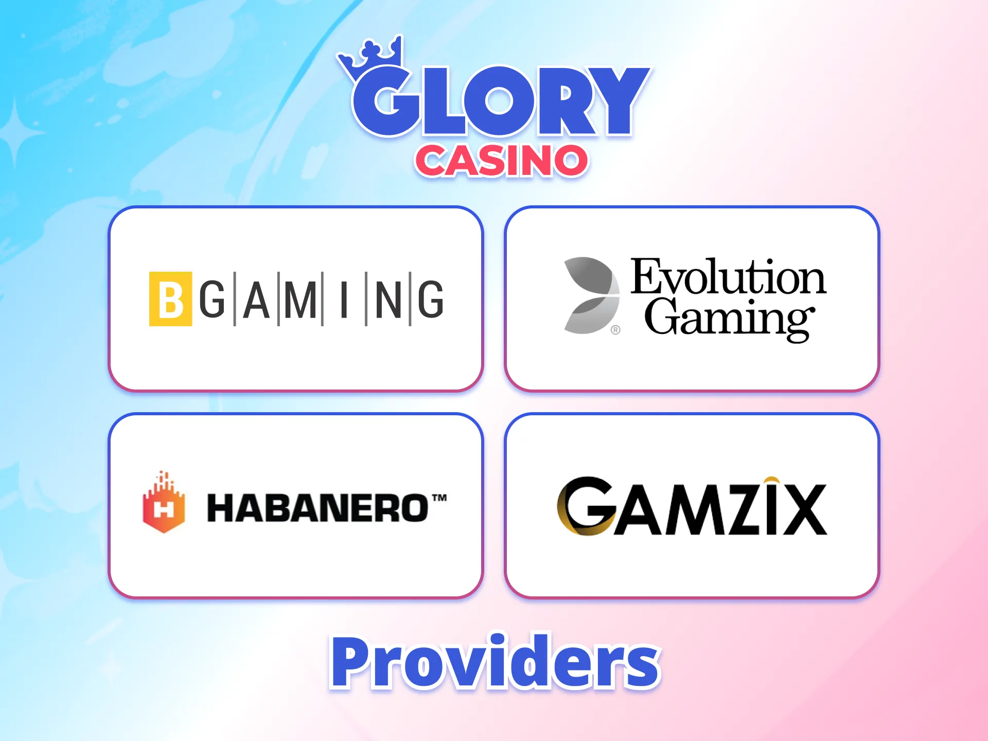 Glory Casino offers games from trusted providers in Kenya.