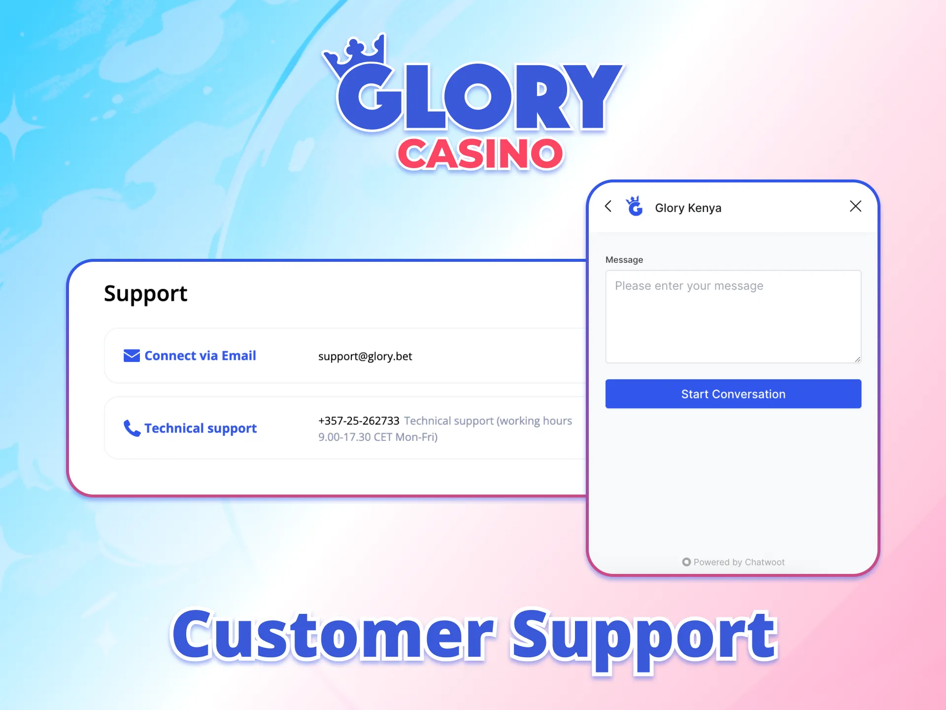Customer support at Glory Casino assists Kenya players quickly.